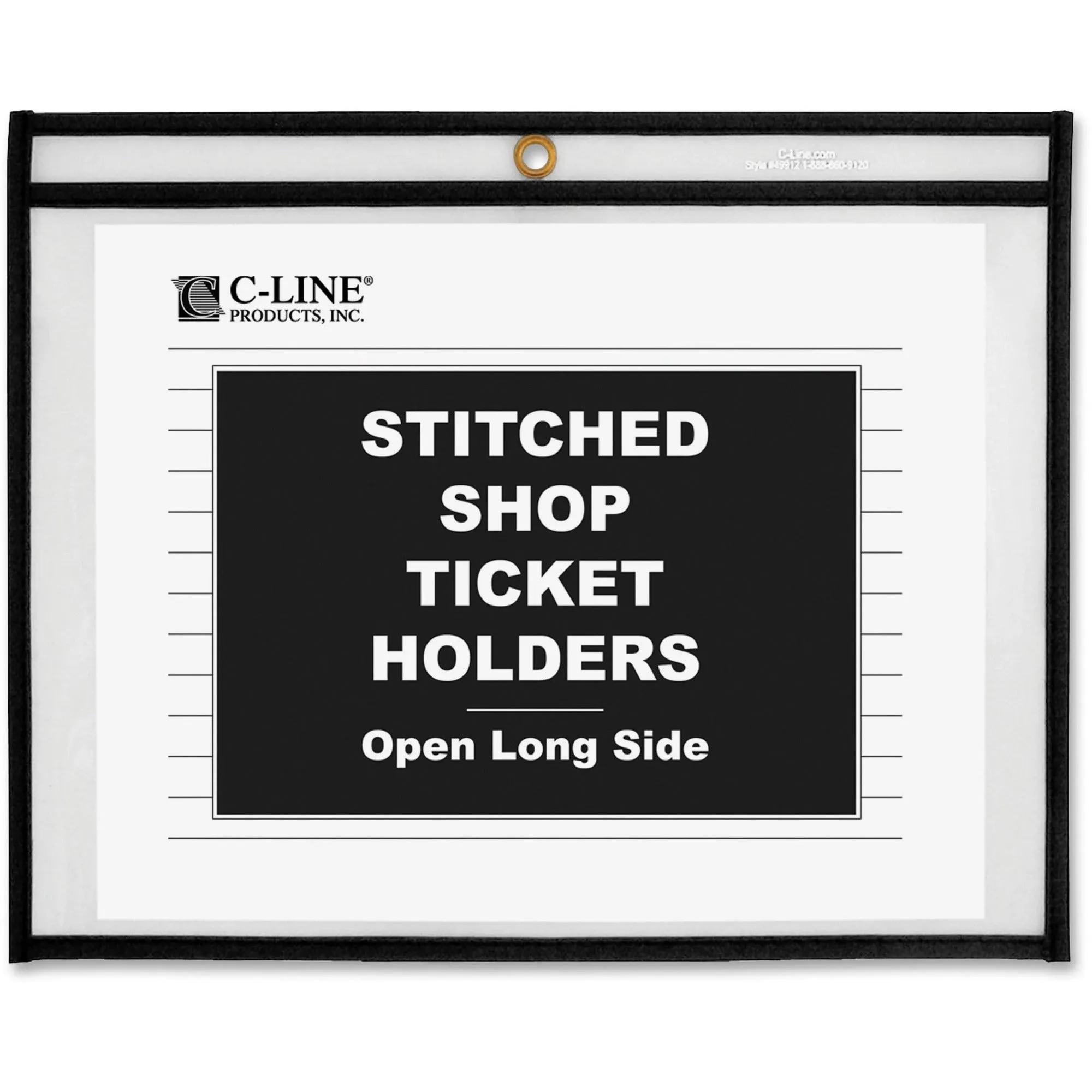 C-Line Shop Ticket Holders, Stitched, Sides Clear, 50, 11 x 8 1/2, 25/bx