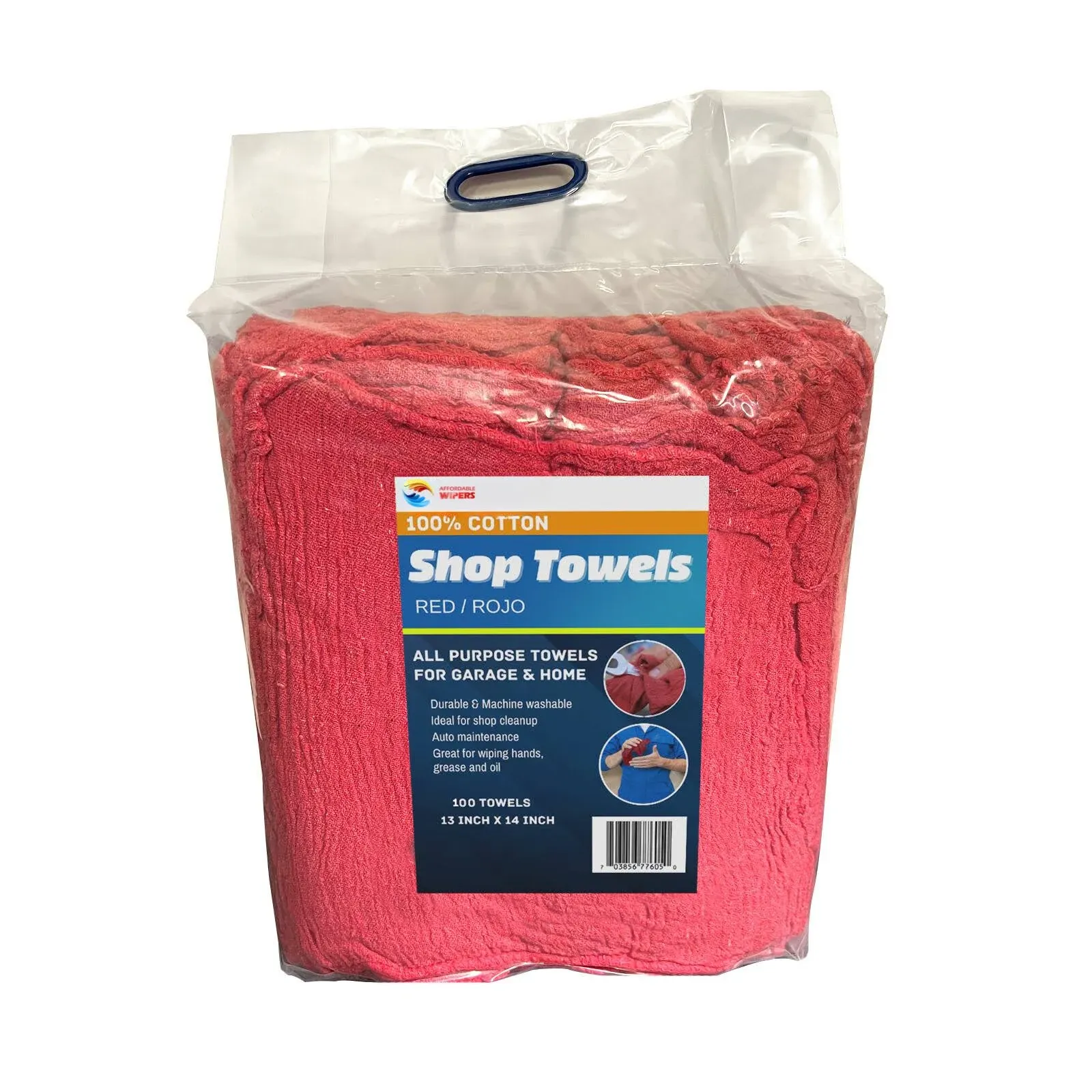 New Industrial A-Grade Shop Towels -Red Cleaning Towels- Multipurpose Cleaning