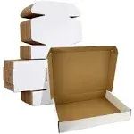 HORLIMER 13x10x2 inches Shipping Boxes Set of 25, White Corrugated Cardboard ...