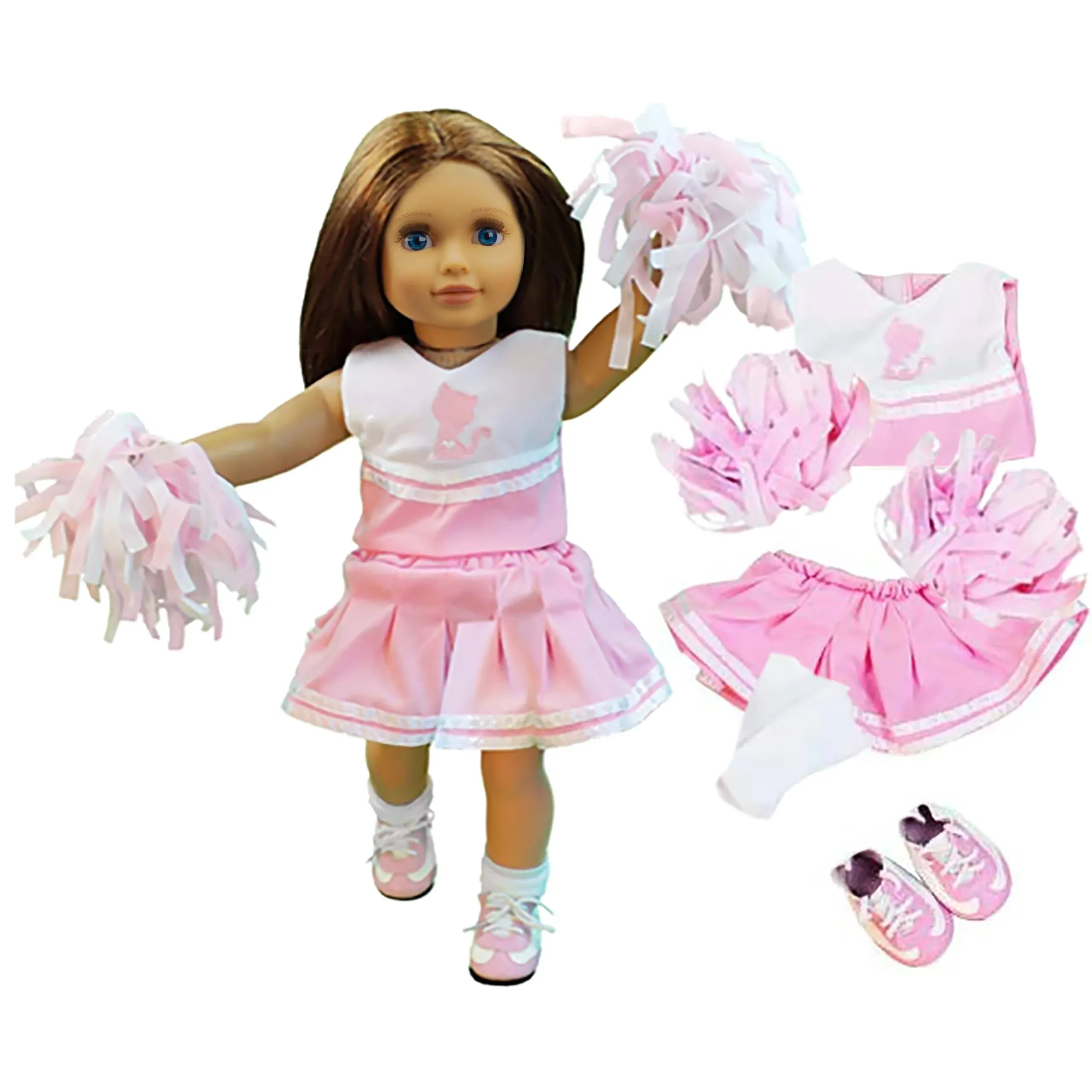 Dress Along Dolly Cheerleader Doll Outfit for American Girl & 18 inch Dolls - 4 ...