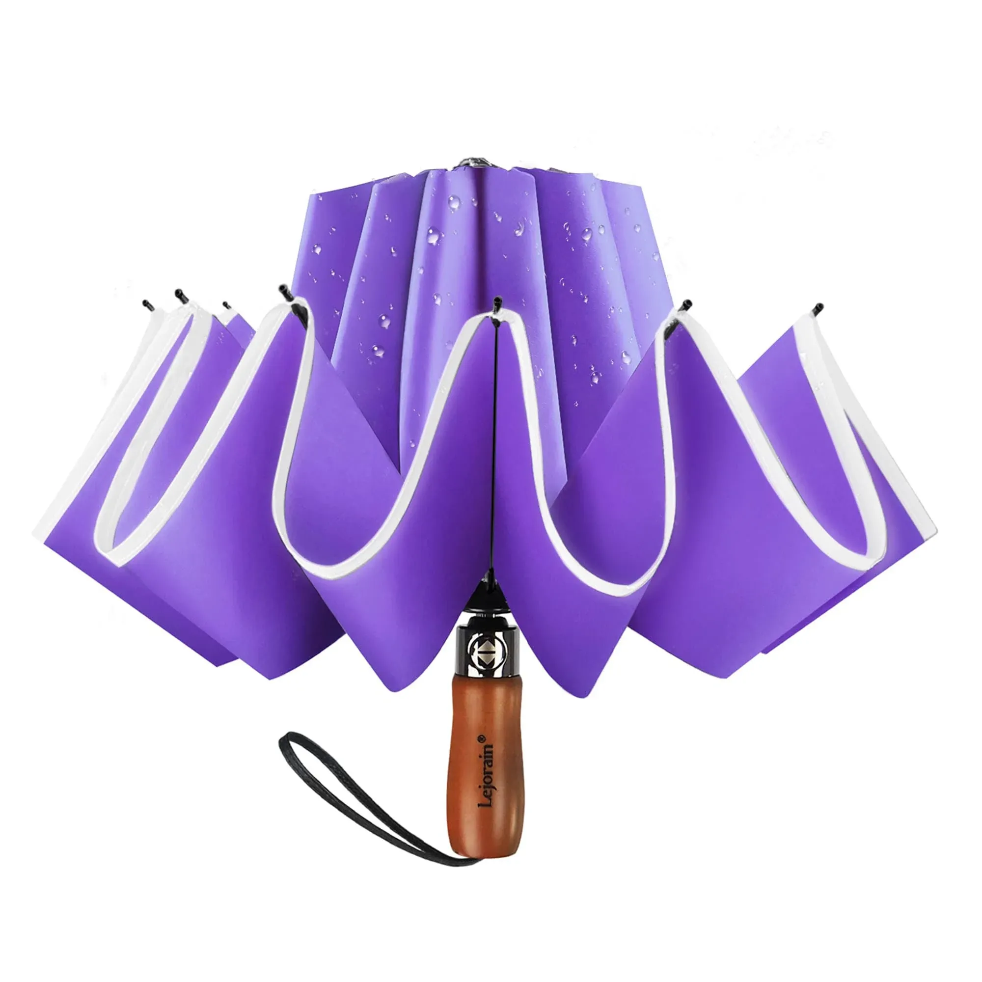 Lejorain Large Reverse Umbrella -50 Inch Windproof Folding Inverted Umbrella