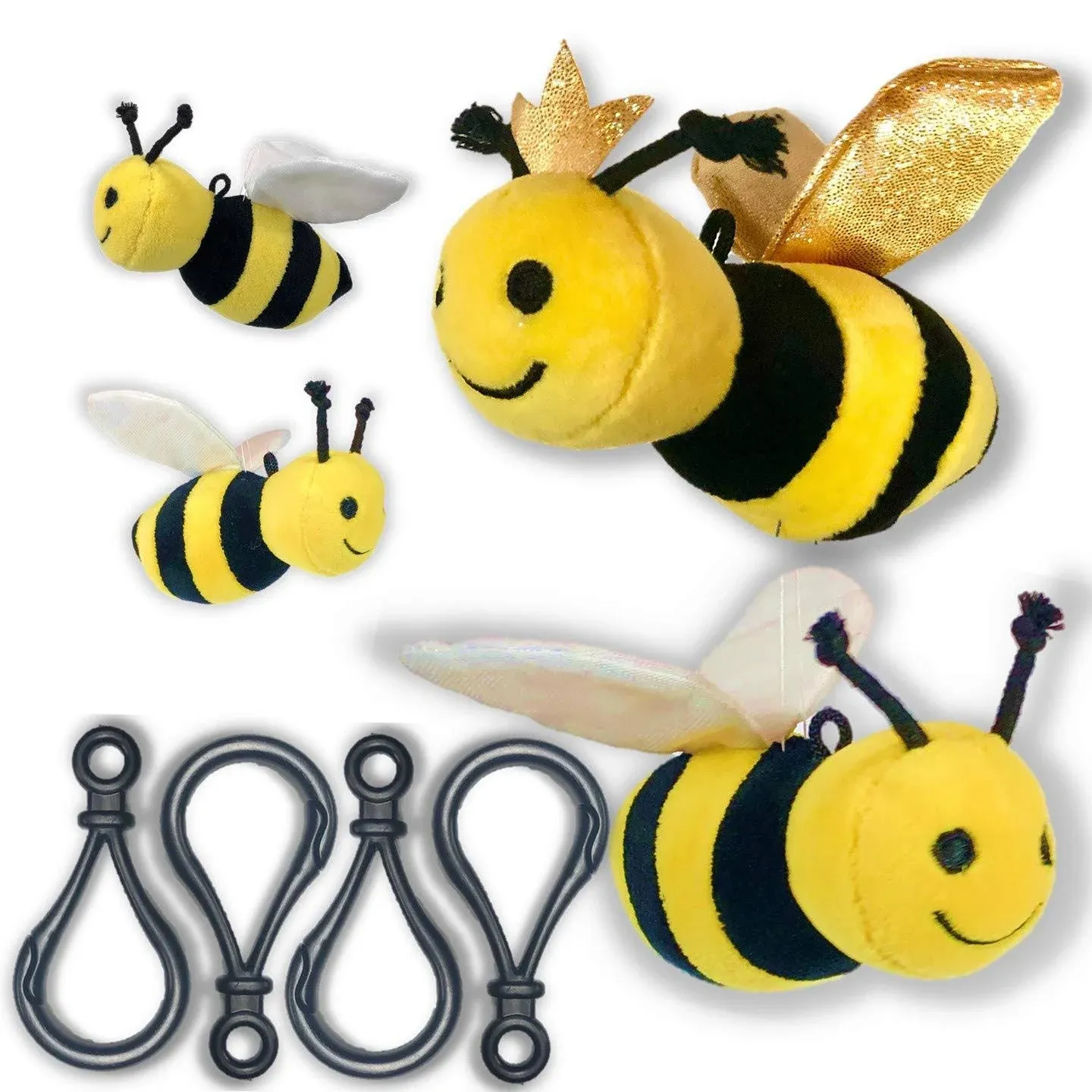 Bizzy Bees Adorable Bee Family Plush Soft Stuffed 5" and 3" Honey Bee Family ...