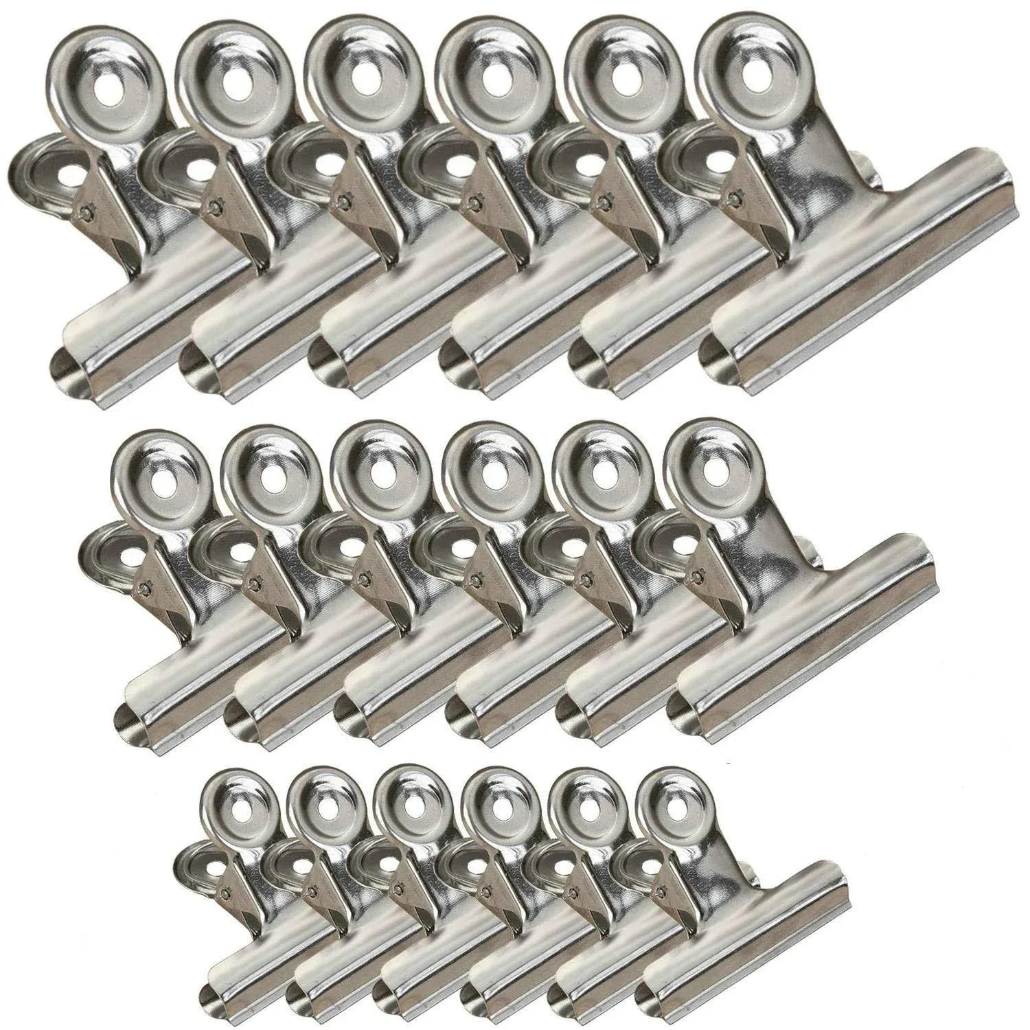 Food Bag Clips Heavy Duty Stainless Steel Office School Home 3 Sizes 18 Pack NEW