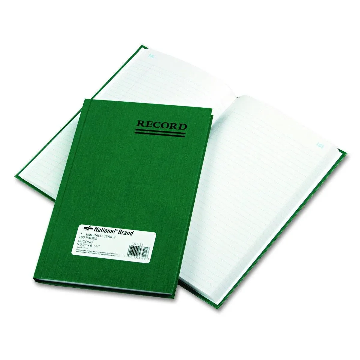 Emerald Series Account Book, Green Cover, 200 Pages, 9 5/8 x 6 1/4