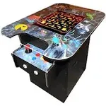 Doc and Pies Arcade Factory Full Size Professional Cocktail Arcade Machine | 412 Classic Games | 2-Player | Full Size LCD Screen, Buttons and Joystick