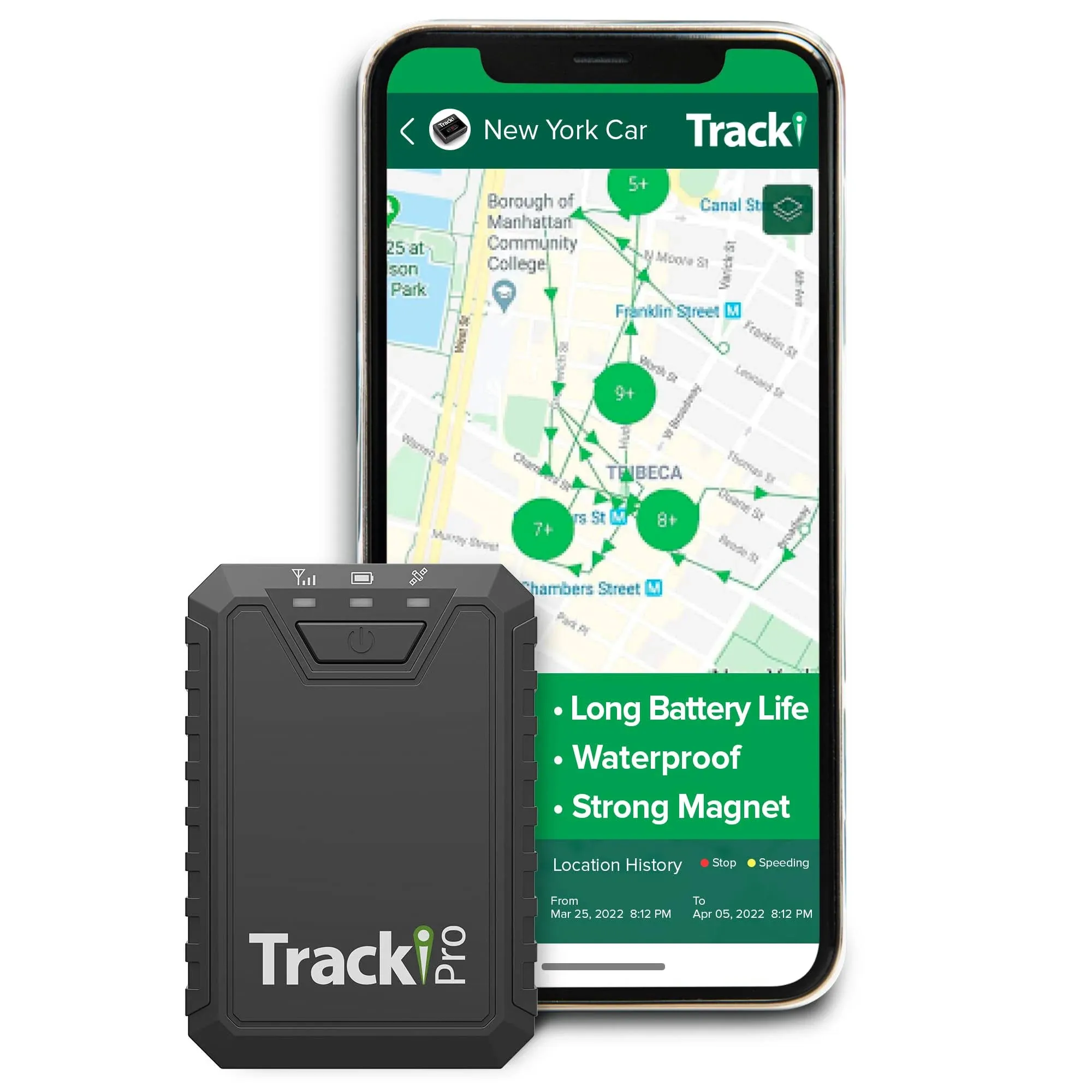 Tracki Pro GPS Tracker for Vehicles, USA made tech. Up to 7 Months Batt. Waterproof Magnetic 4G LTE Long Battery Life 2-7 Month, Unlimited Distance, Subscription Required, Multi Alerts, Hidden Tracker