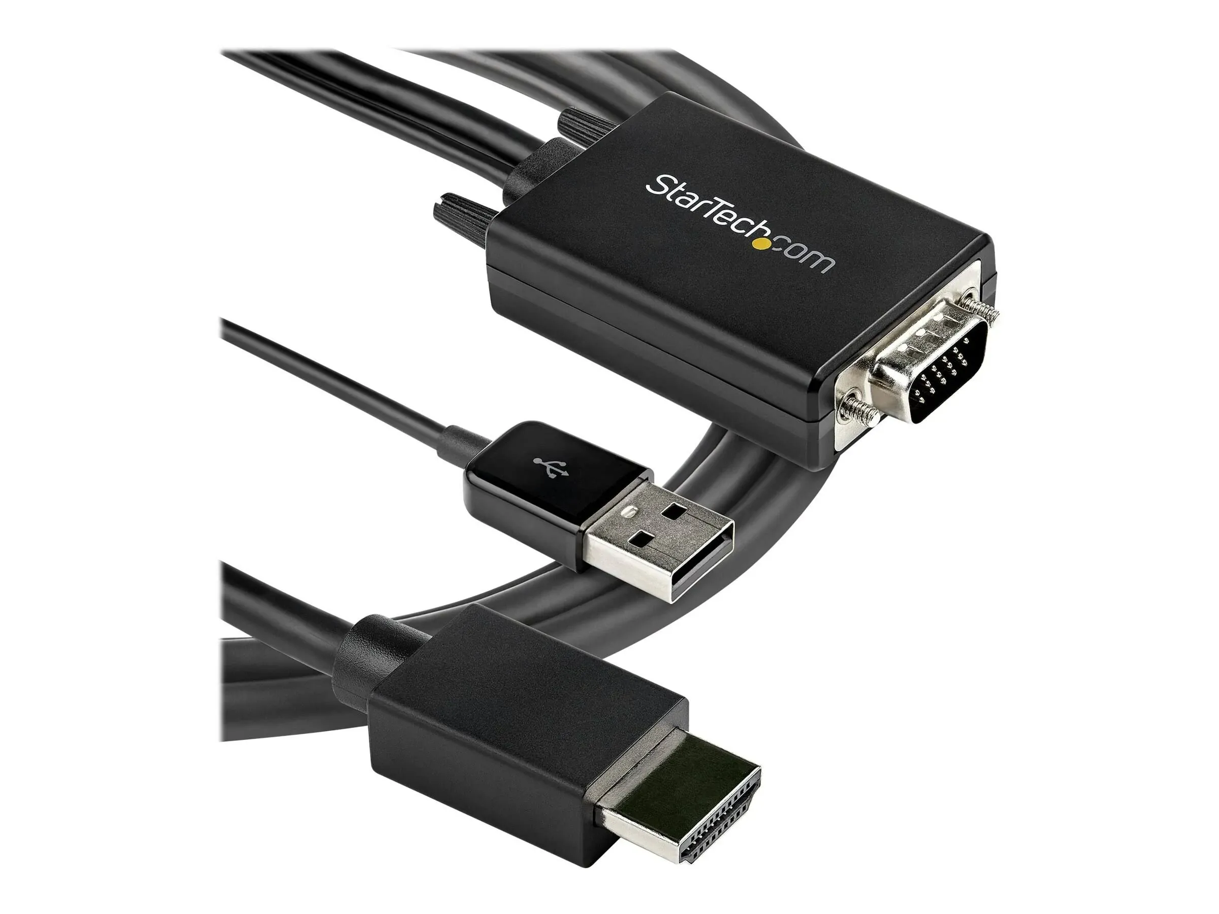 StarTech.com 10ft VGA to HDMI Converter Cable with USB Audio Support & Power - Analog to Digital Video Adapter Cable to connect a VGA PC to HDMI Display - 1080p Male to Male Monitor Cable