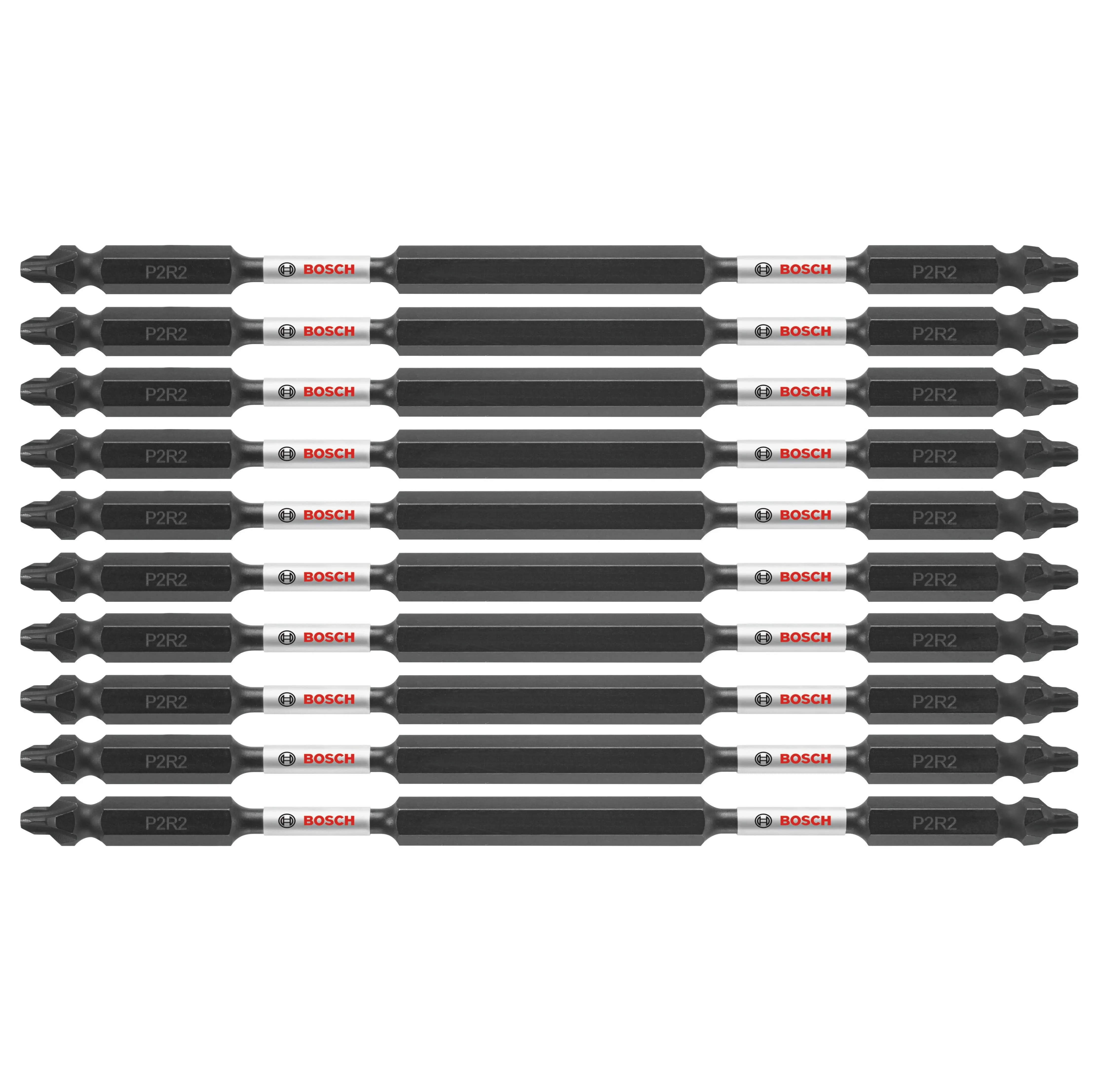 BOSCH ITDEP2R26B 10-Pack 6 In. Phillips/Square #2 Impact Tough Double-Ended Screwdriving Bits