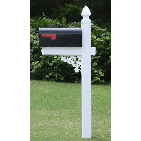 The Darlington Vinyl/PVC Mailbox Post - White (Includes Mailbox)