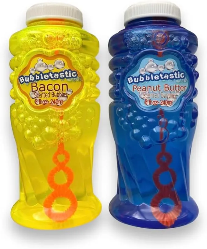 Bubbletastic Bacon and Peanut Butter Scented Bubbles for Dogs - One 8oz Bottle of ...