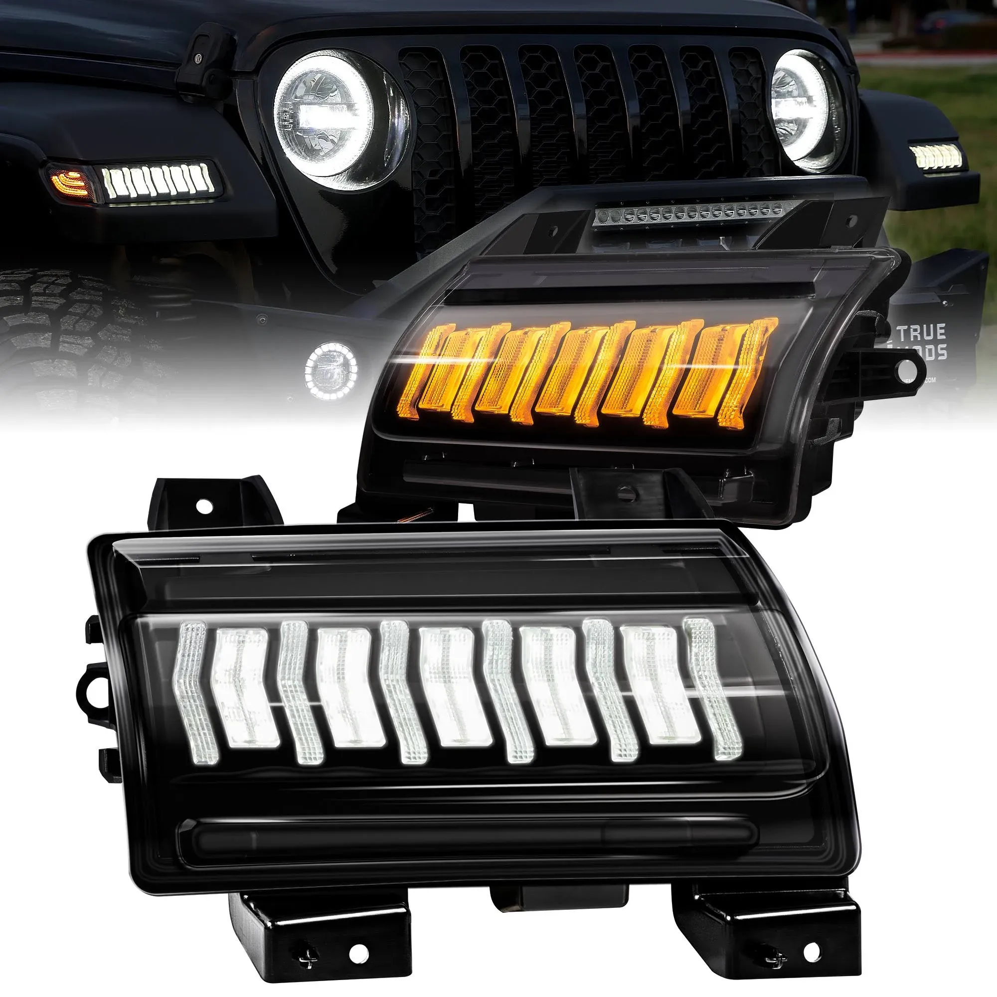 LED Fender Turn Signal Light for Jeep JL/JT Sport & S; Low-Trim - Smoked  | eBay