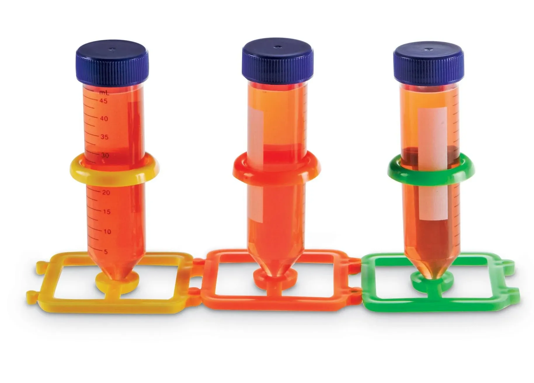 Heathrow Scientific HD23052 Polypropylene 1-Well Interlocking Rack Assorted Colors Set for 50mL Tubes