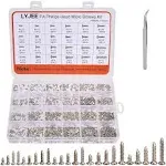 1100pcs Nickelplated M1.2m1.4m1.5m2 Round Pan Head Tapping Screws Laptop Noteboo