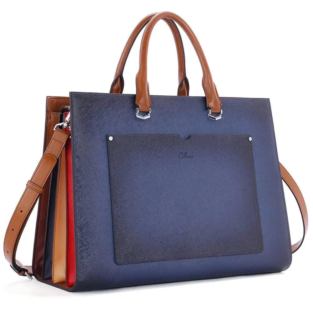 Women Briefcase Leather 15.6 inch Slim Professional Business Laptop Shoulder Bag ...