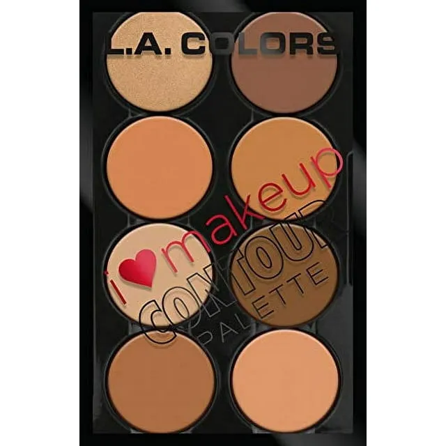 L.A. Colors I Heart Makeup Contour Palette, Medium to Dark, 1.04 Ounce