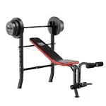 Marcy Pro Standard Weight Bench with 100 lb Weight Set | PM-2084