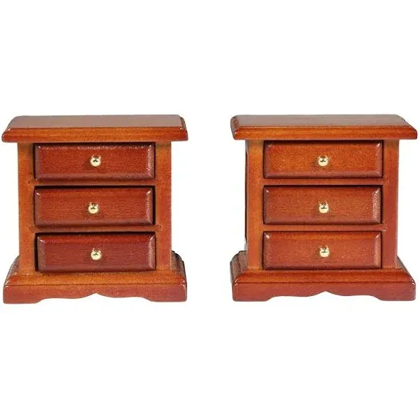 Inusitus Wooden Dollhouse Night Stands | Set of 2 | Bedside Tables | Dolls House ...