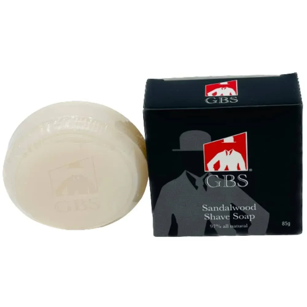 GBS Men&#039;S Sandalwood Shaving Soap 97% All Natural Enriched with Shea Butter and 