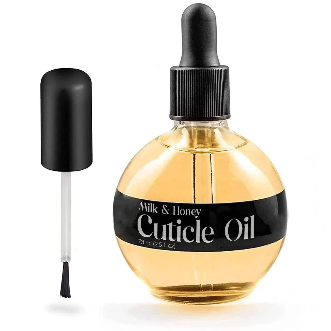 C CARE Cuticle Oil For Nails - Milk and Honey Nail Oil - Repairs Moisturizes and Strengthens Nails and Cuticles Overnight - Dropper & Brush included - Large 2.5 oz bottle