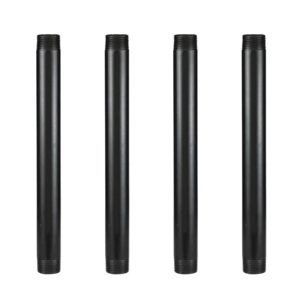 GeilSpace 6 Pack 1/2" × 42" Pre-Cut Black Metal Pipe, Industrial Steel Fits Standard Half Inch Black Threaded Pipes and Fittings - Vintage DIY Industrial Shelving (1/2" × 42", Black)