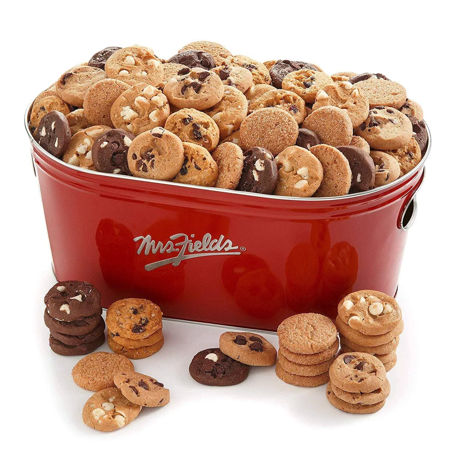 Mrs. Fields - Signature Cookie Tub, Assorted with 144 Nibblers Bite-Sized Cookies ...