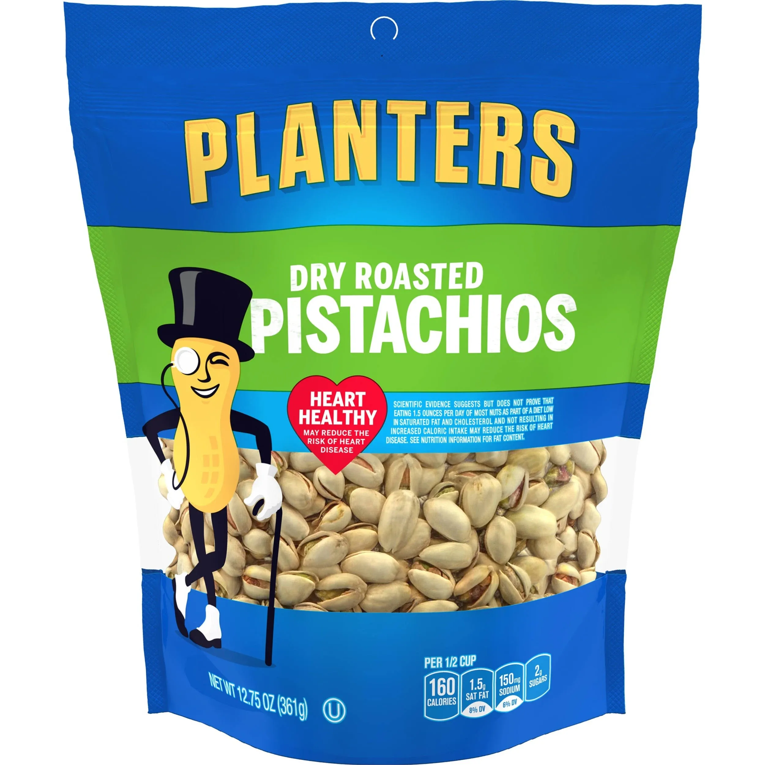 PLANTERS Dry Roasted Pistachios, 12.75 oz Bag