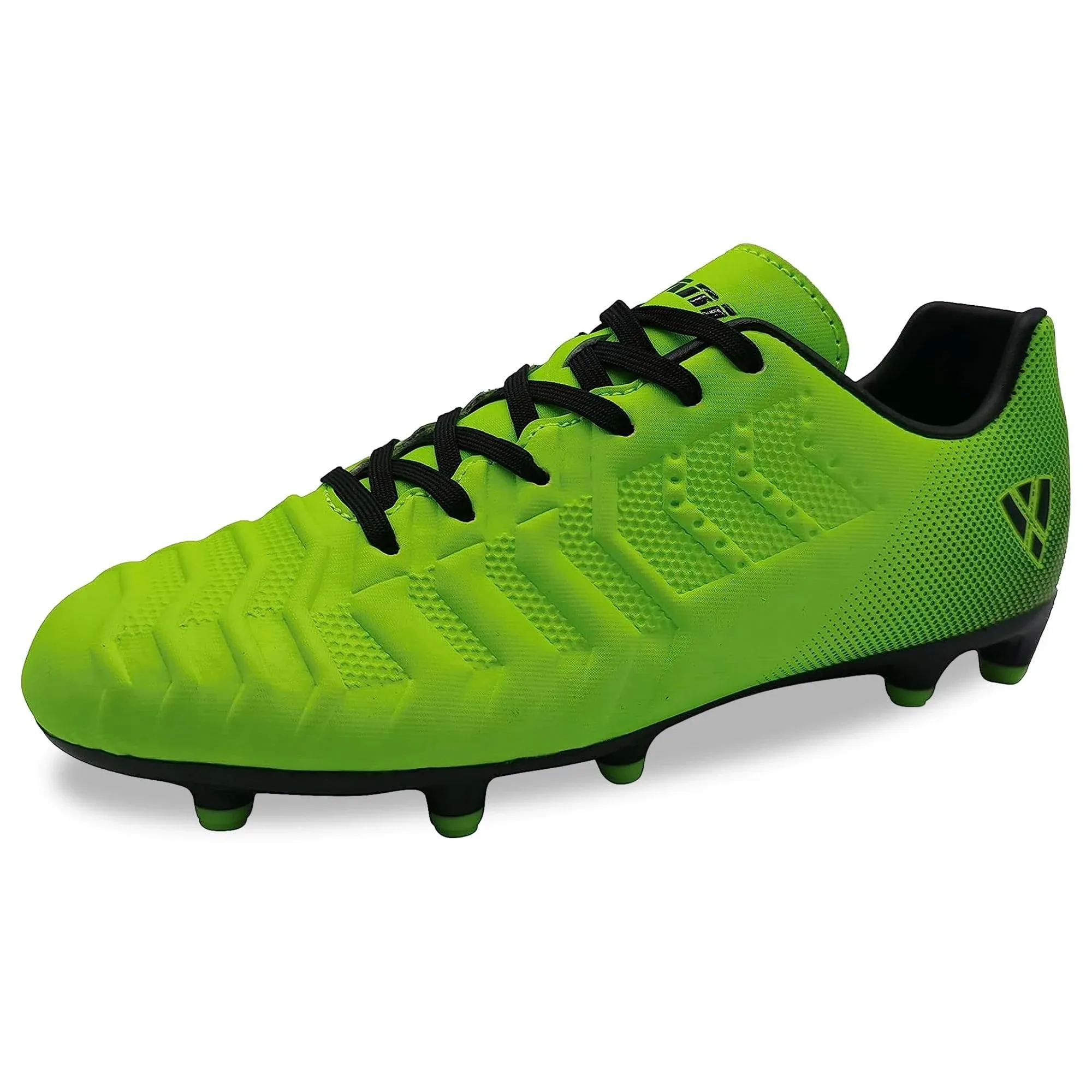 Vizari Kids Laguna Firm Ground Outdoor Soccer Shoes - Lime Green/Black, Size 4