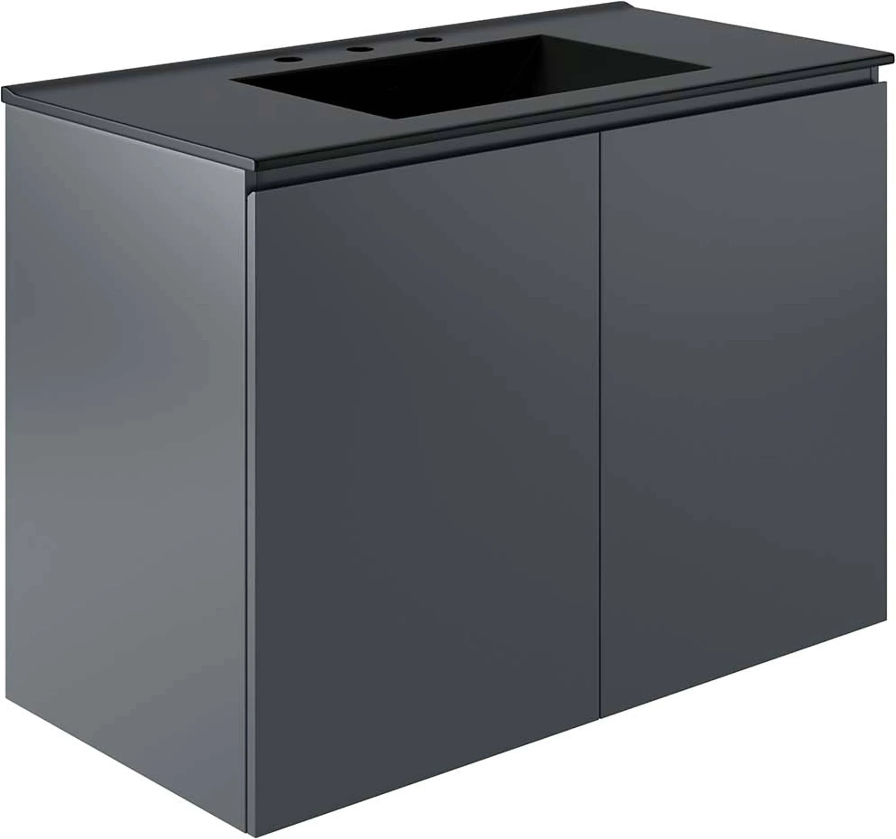 Bryn 36&quot; Wall-Mount Bathroom Vanity - Modern Design with Soft-Close Doors and Ceramic Sink Basin