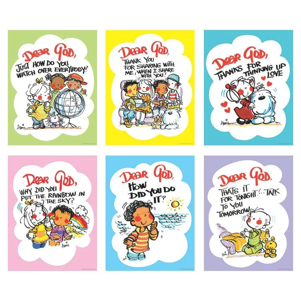 Fun Express Dear God Poster Set - 6 Pieces - Educational And Learning Activities For Kids