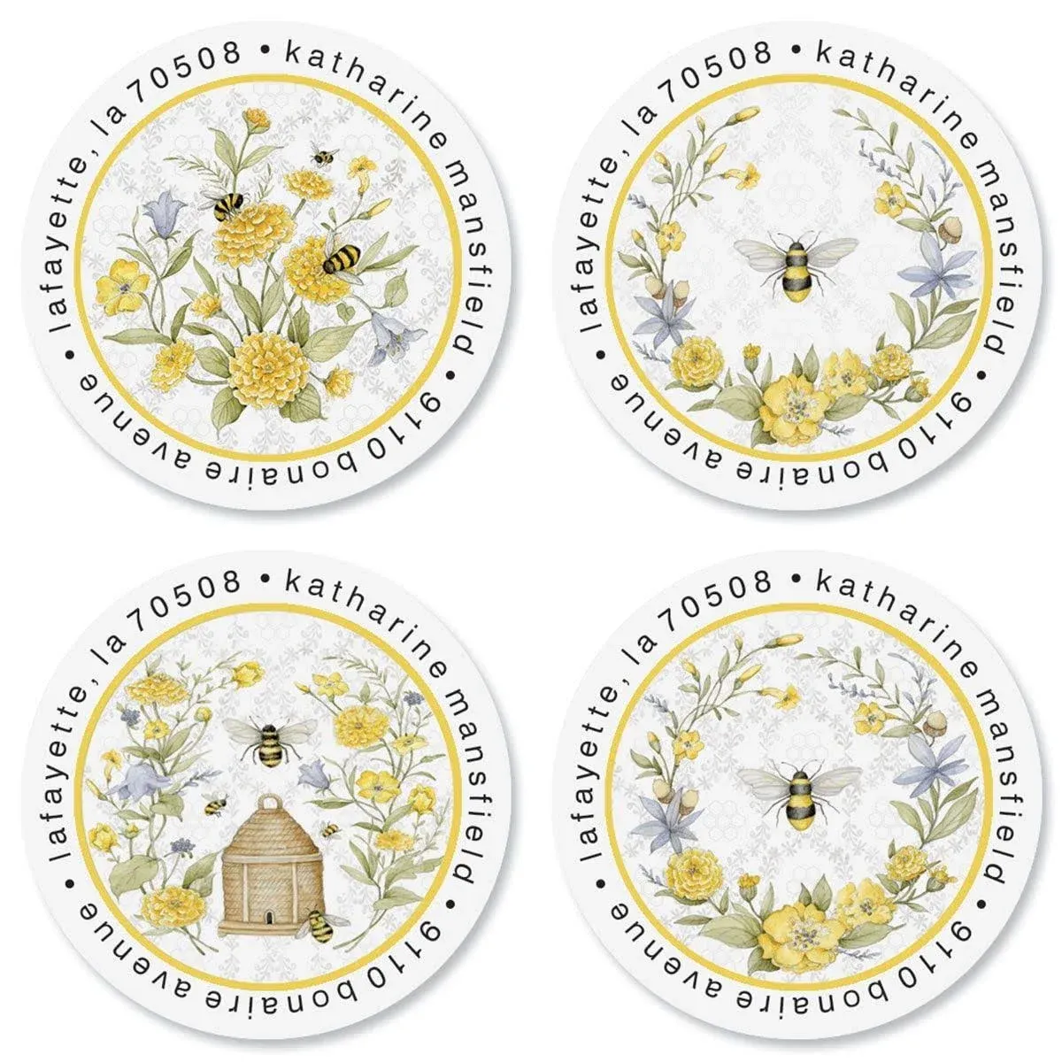 Summer Bee Round Address Labels (4 Designs) | Current Catalog