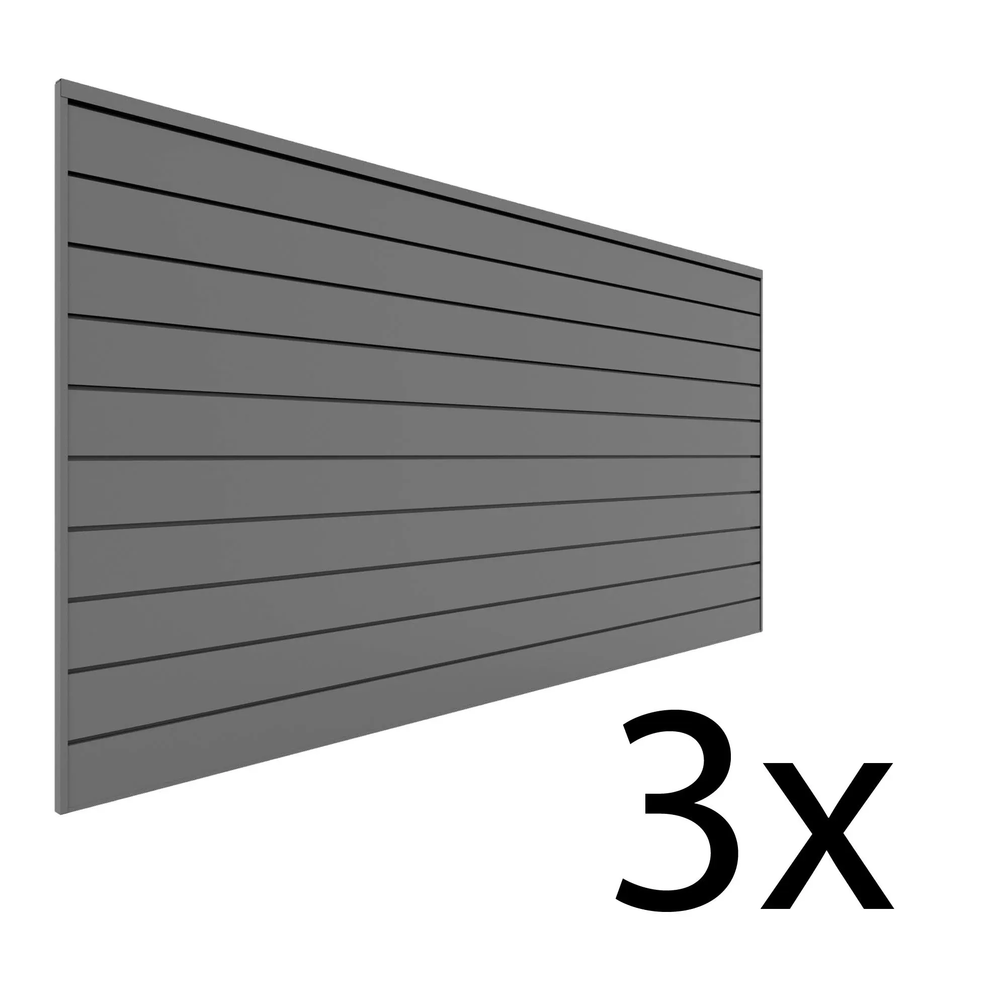 Proslat 8 ft. x 4 ft. PVC Slatwall - 3 pack 96 sq ft Light Gray P88307