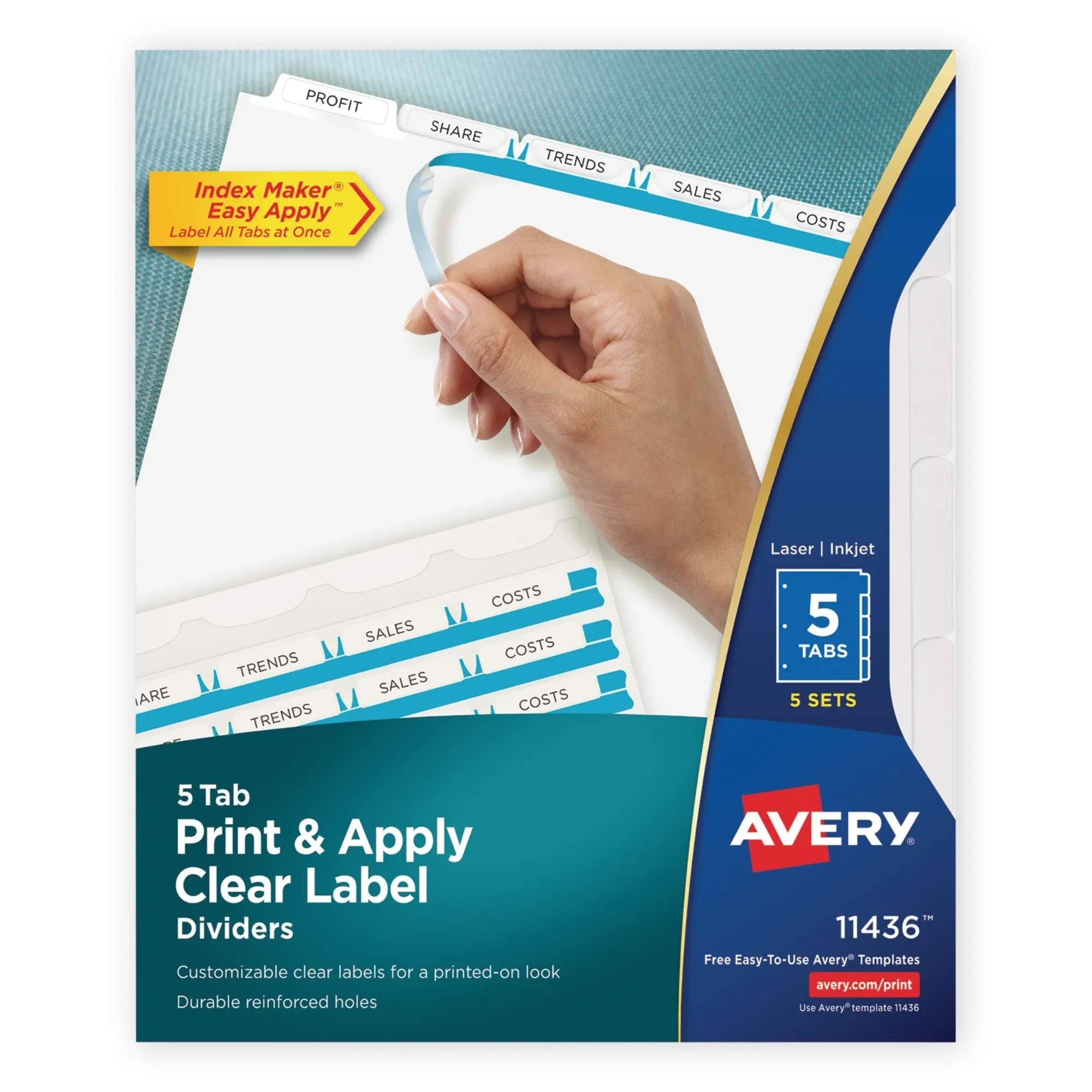 Avery Print Apply Index Maker Clear Label Dividers