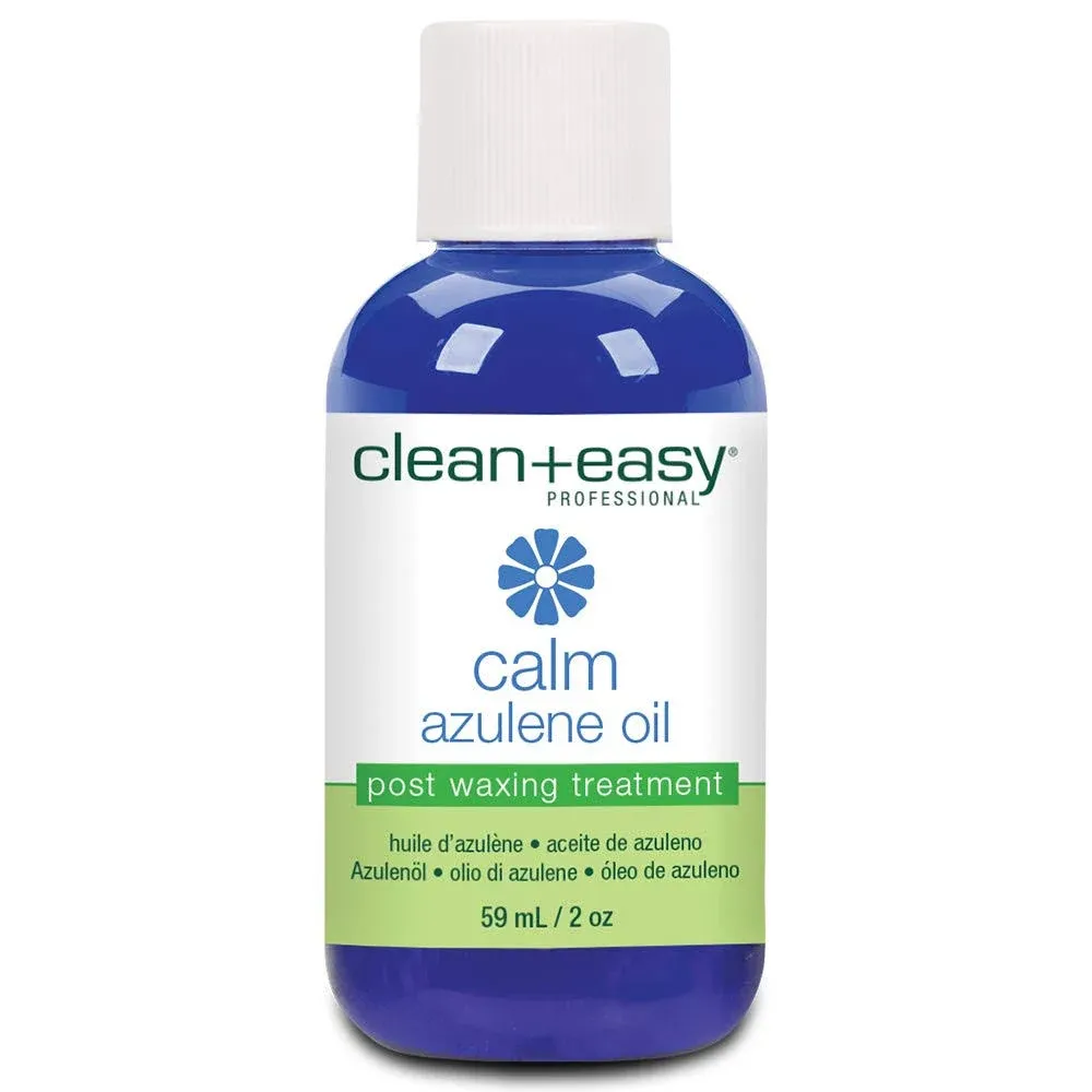 Clean + Easy Calm - Azulene Oil, Use To Soothe Sore Irritated Skin, Remove Wax Residue After Hair Removal - Post Waxing Care Solution For Sensitive Skin, 2 oz