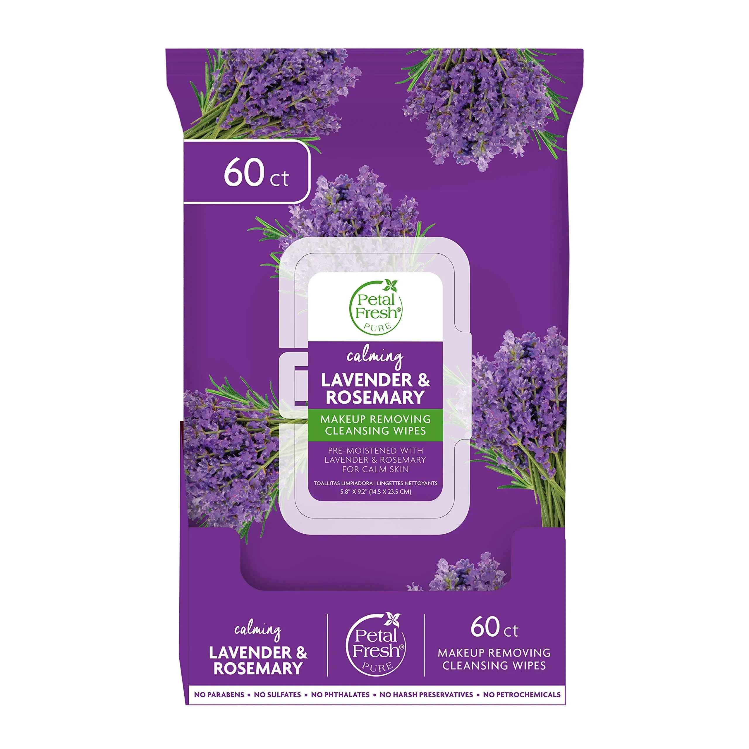 Petal Fresh Makeup Removing Cleansing Wipes (Calming Lavender & Rosemary)