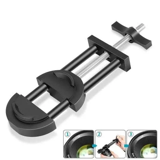 Neewer Camera Lens Vise Repair Tool for Lens and Filter, Ring Adjustment Range 27mm to 130mm, Steel Construction