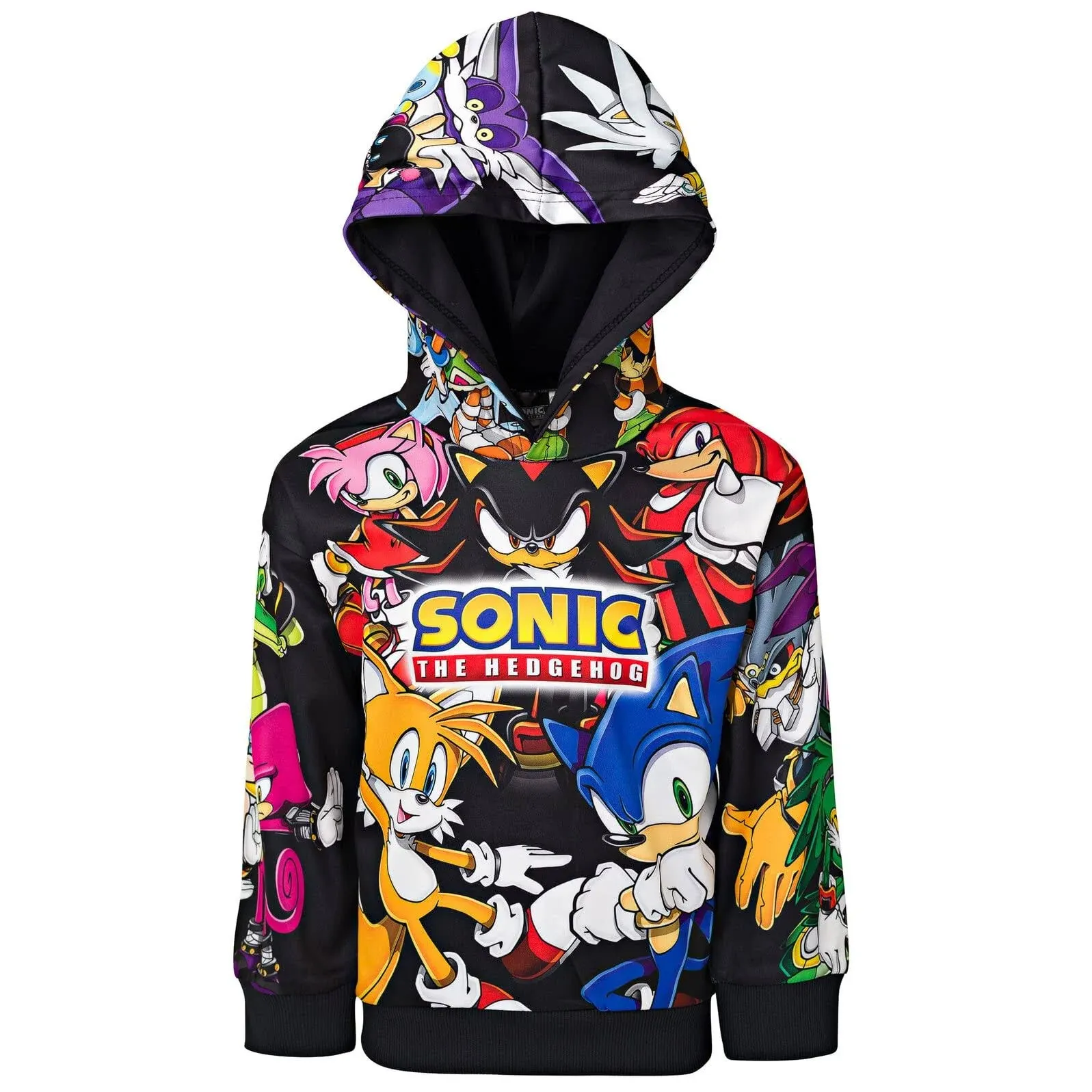 SEGA Sonic the Hedgehog Knuckles Shadow Tails Fleece Pullover Hoodie Little Kid to Big Kid