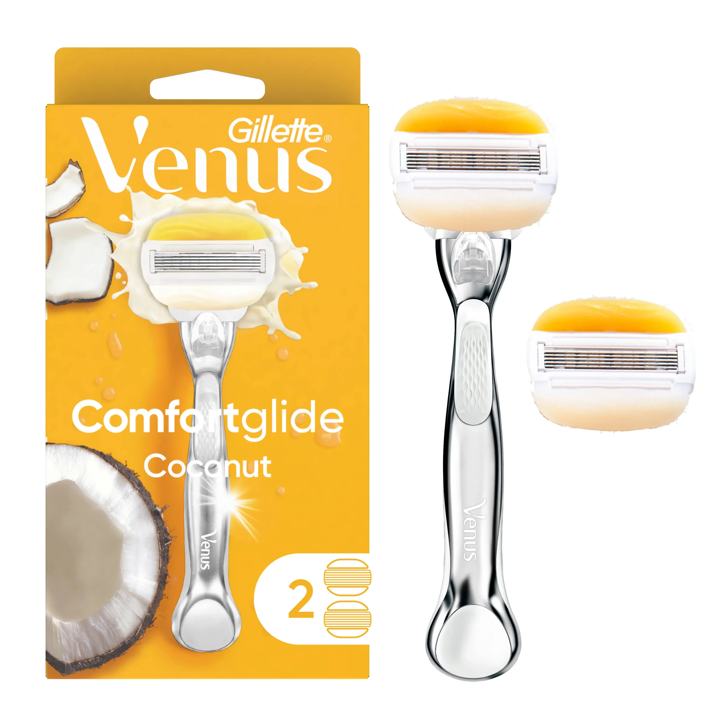 Gillette Venus ComfortGlide Coconut plus Olay Razor + 2 Razor Blade Refills