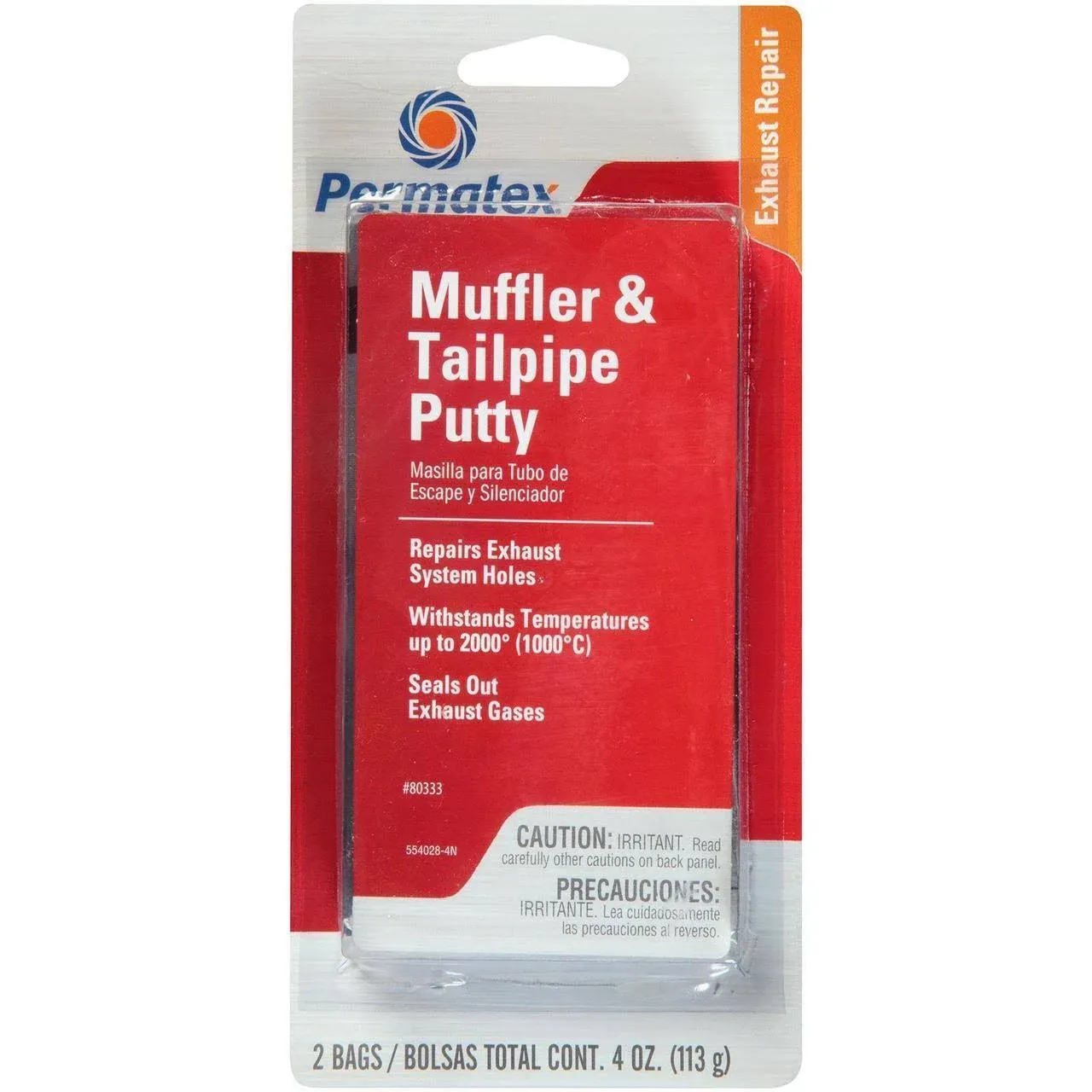 Permatex 80333 Muffler &amp; Tailpipe Putty (Pack of 1) (2 Foil Pouches) (4 Oz.)