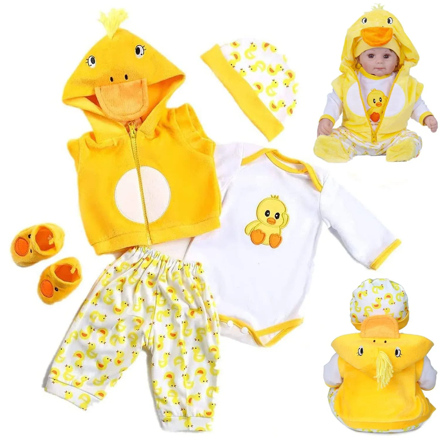 OYESY Reborn Baby Dolls Clothes Accessories Yellow Outfit for 19-23 inch Reborn ...