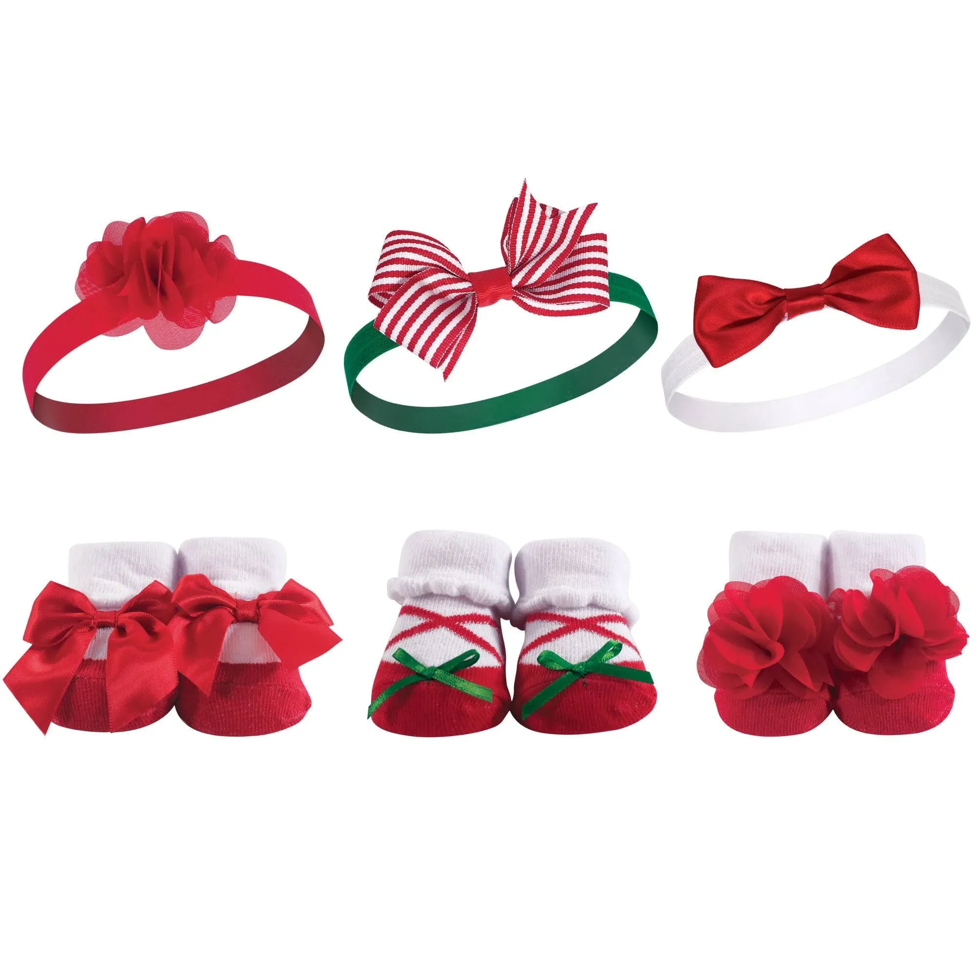 Hudson Baby Headband and Socks Giftset, Holly