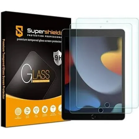 Supershieldz (2 Pack) Designed for iPad 10.2 inch (9th/8th/7th Generation, 2021 ...