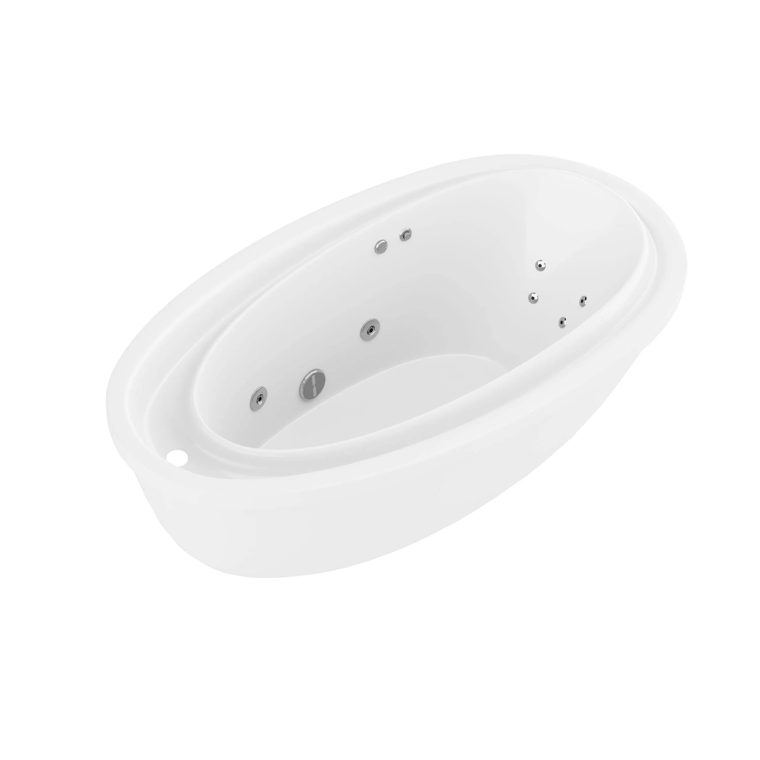 Leni 5.9 ft. Jetted Whirlpool Tub With Reversible Drain, White