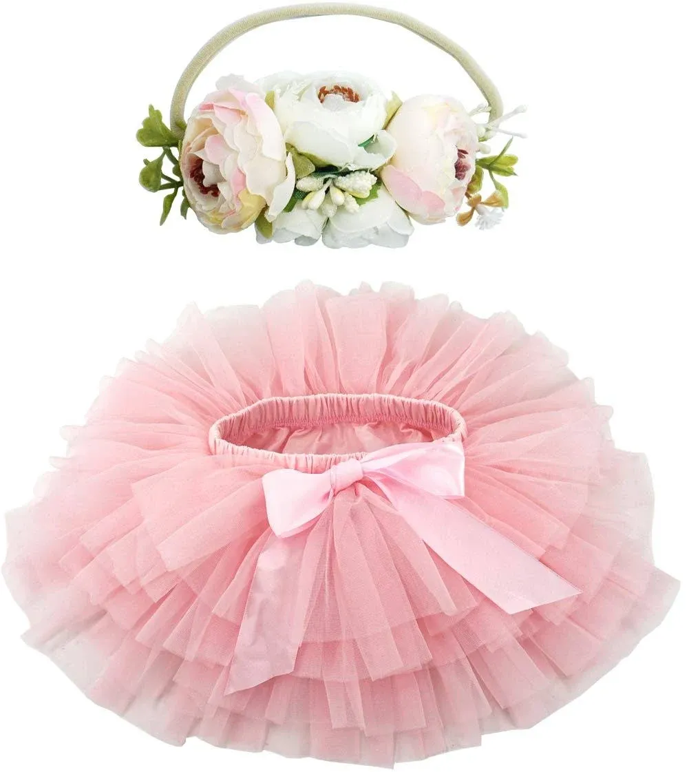 BGFKS Baby Girls Soft Fluffy Tutu Skirt with Diaper Cover,Toddler Girl Tutu Skirt ...