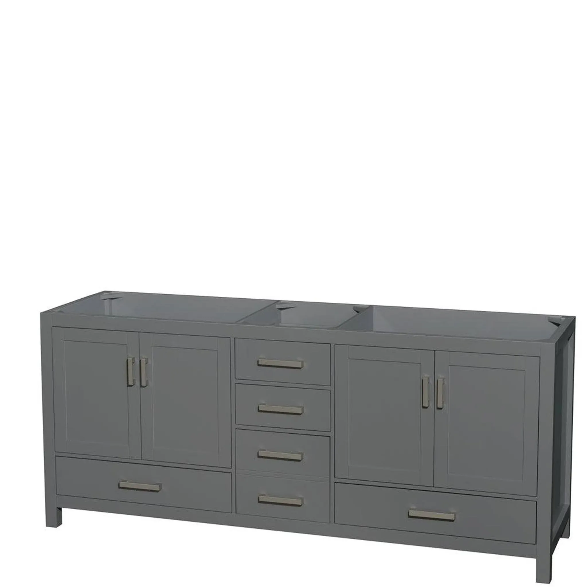 WYNDHAM COLLECTION WCS141480DCXSXXM SHEFFIELD 78 1/2 INCH FREESTANDING DOUBLE SINK BATHROOM VANITY CABINET ONLY