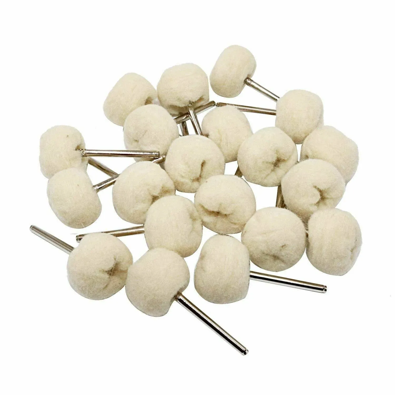 Cotton Polishing Wheel Buff Buffing Wheels Soft Fine Rotary Tool Accessories 3mm Mandrel 20 Pieces