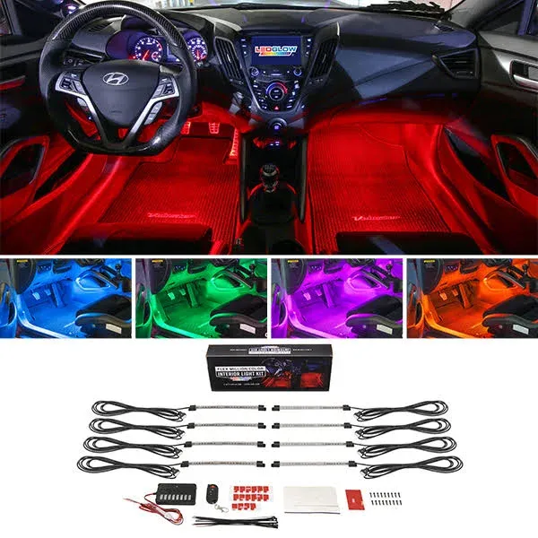 6pc Flexible Million Color Multi-Color LED Interior Footwell Underdash Neon L...