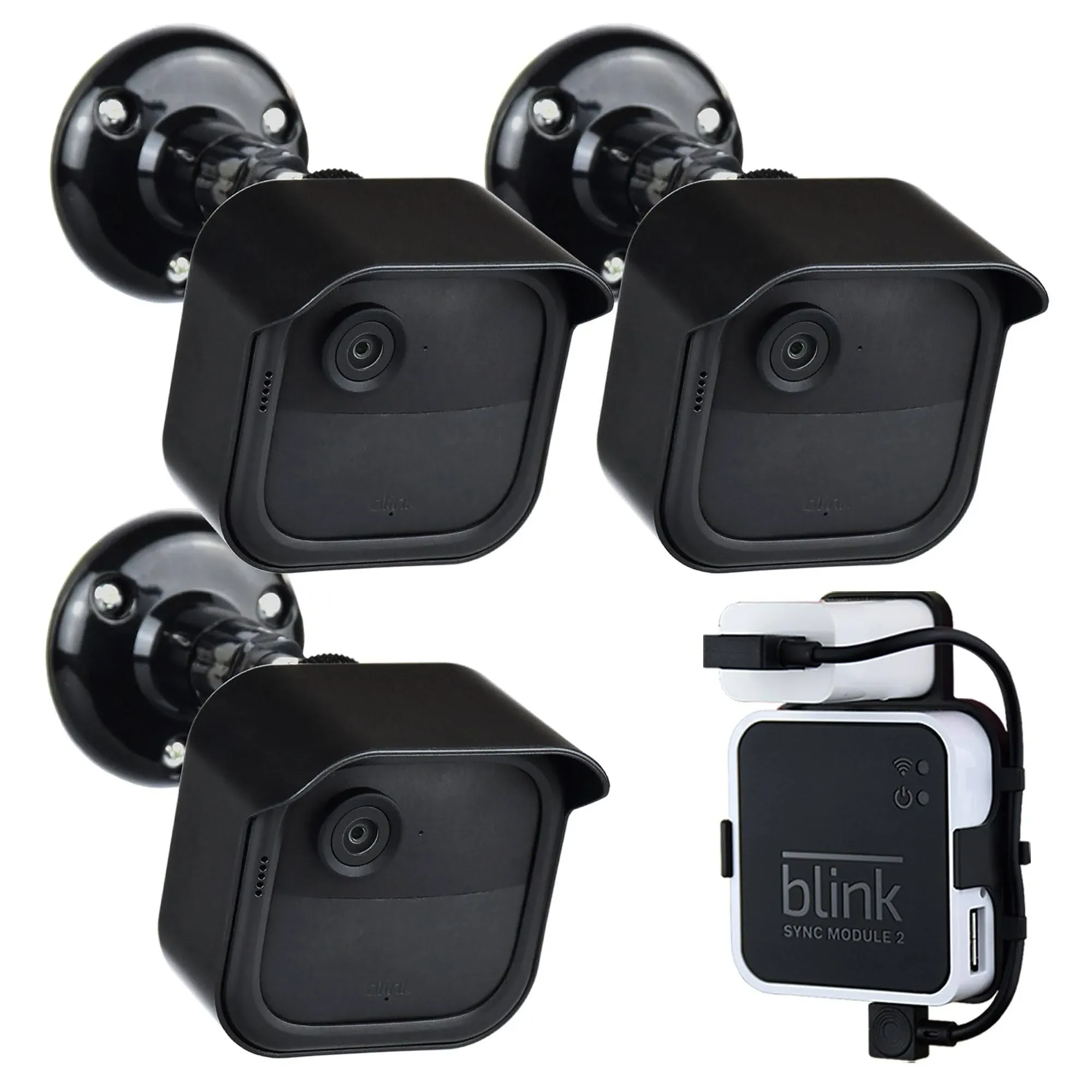 All New Blink Outdoor Camera Mount Bracket,3 Pack Full Weather Proof Housing/Mount with Blink Sync Module Outlet Mount for Blink Outdoor Cameras