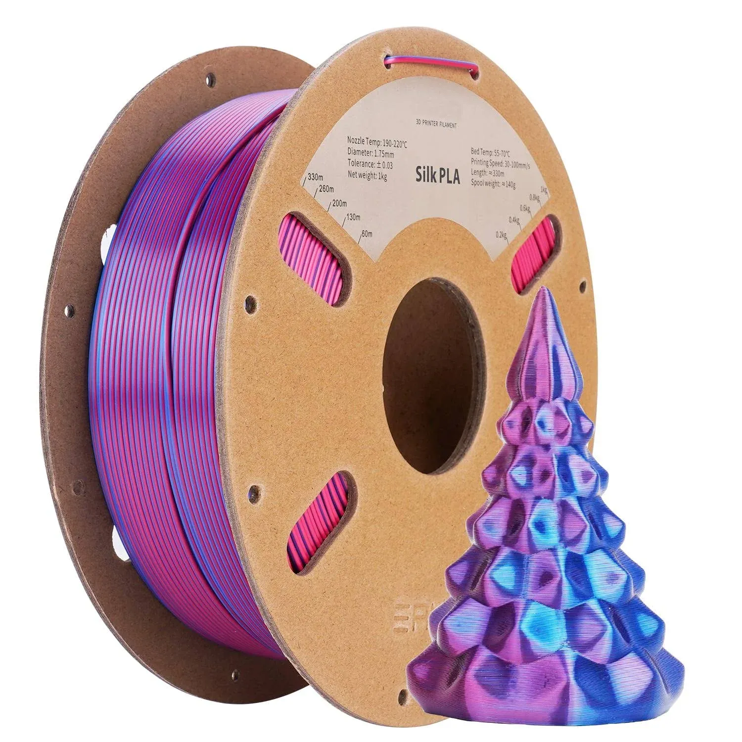 Silk PLA Filament 1.75mm, ENISINA Silk Dual Color Filament Clog-Free for 3D ...