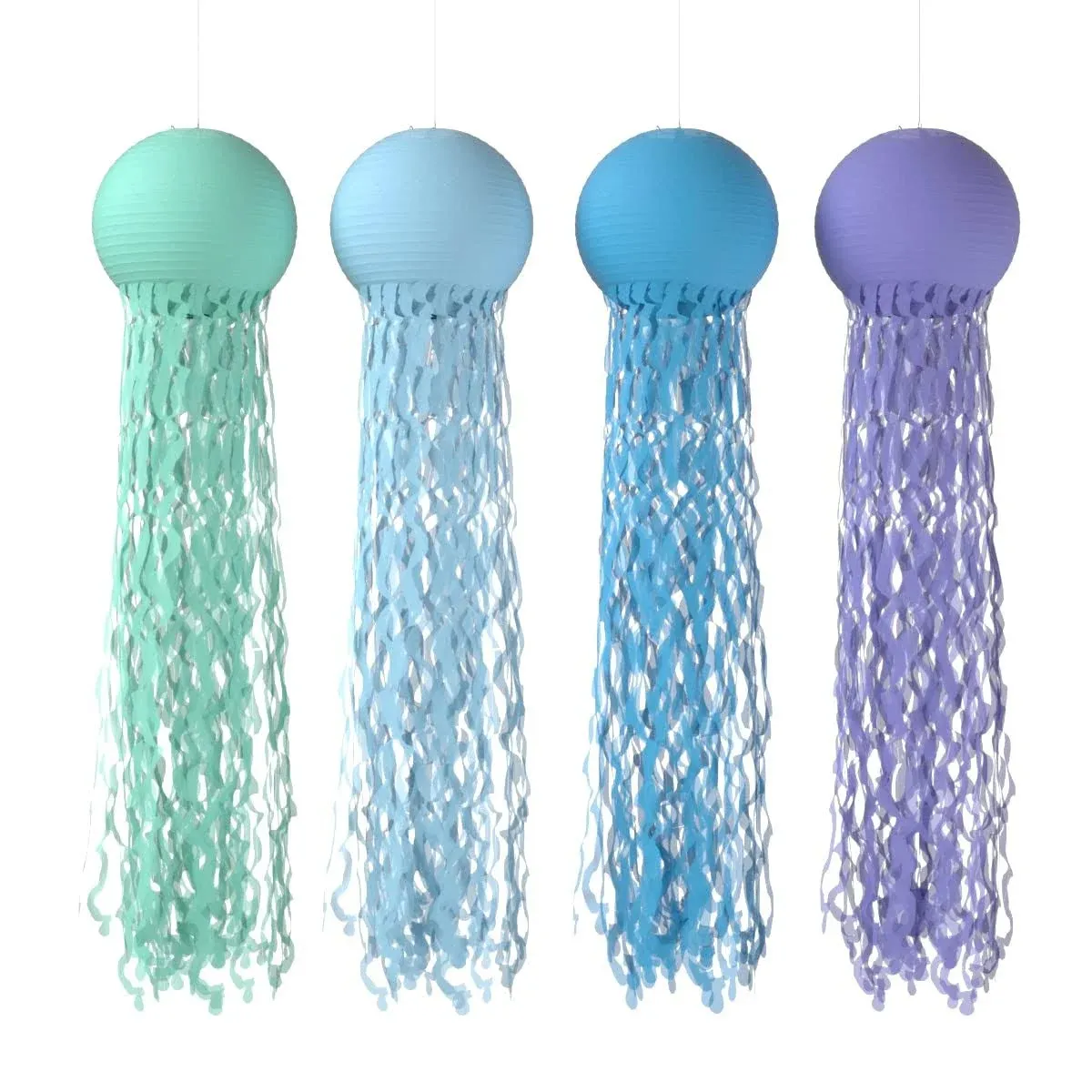 Mermaid Hanging Jellyfish Paper Lantern, ZUEXT 4PCS Lantern-04 