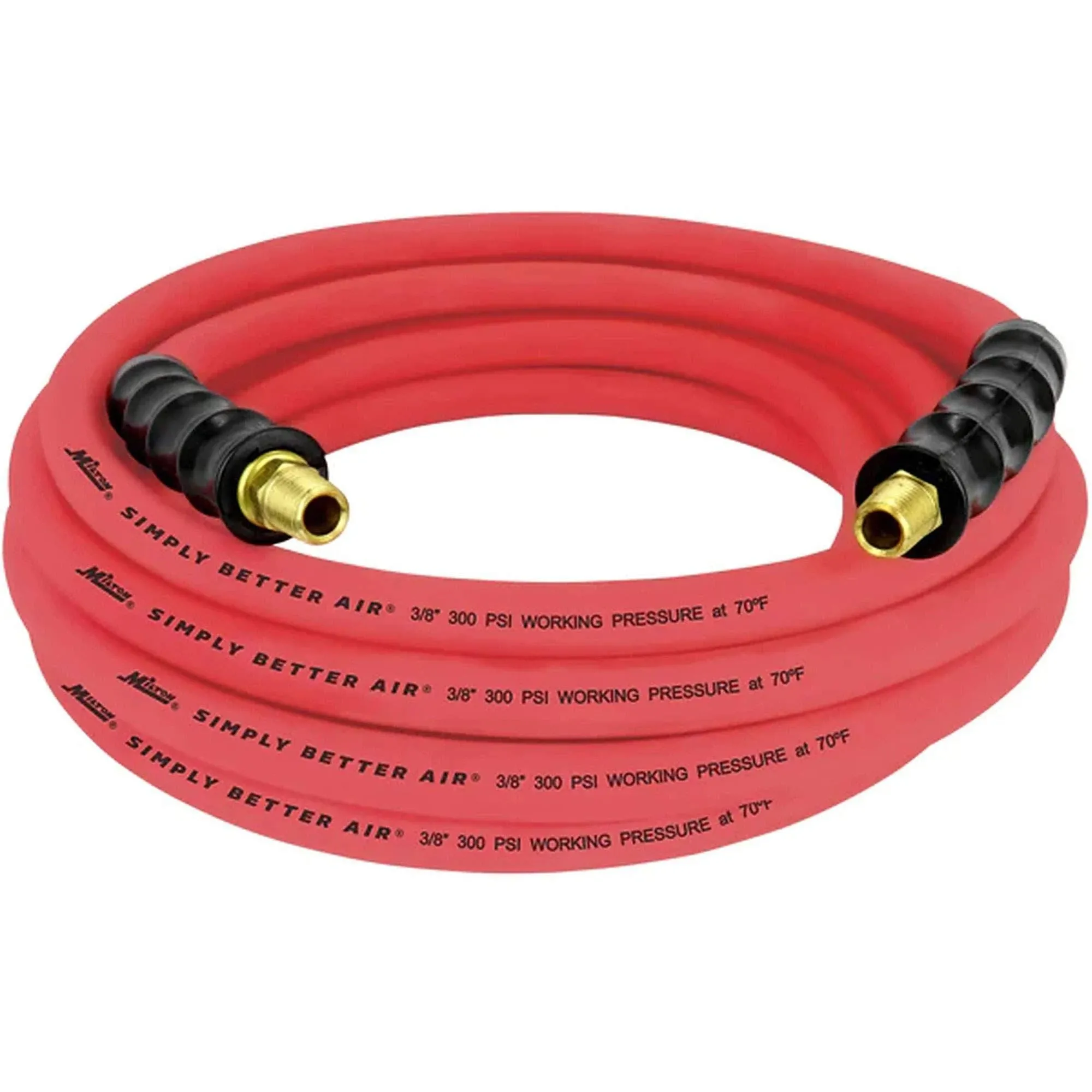 Milton ULR 1/2" ID x 50' (3/8" MNPT) Ultra Lightweight Rubber Air Hose for Extreme Environments